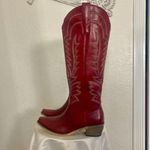 NIB REDTOP Flame Stitched Western Burgundy Red Cowboy Cowgirl Boots US 8.5 Photo 7