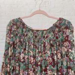 Free People Raisin Combo Floral Mesh Balloon Sleeve Crop Top | Size S Photo 5