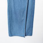 [Vintage] 90s Lizwear Medium Wash Denim Wrap Front Straight Midi Skirt Size 12 Blue Photo 7