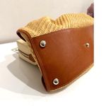 Valentino Garavani Rosette Woven Raffia Canvas Top Handle Bag Natural Beige Photo 7