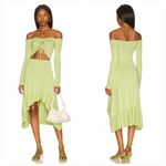 LPA Aarika Off Shoulder Midi Dress in Lime Photo 1
