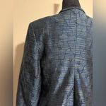 EUC Travis Ayers Blue and Purple Floral Embroidered Button Down Blazer size 16 Photo 5