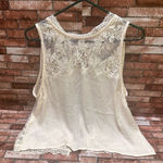 Free People  cream Lace open crossover top L Photo 0