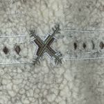 None Cozy Sherpa Reversible Jacket W/Corduroy Trim Womens Petite LG Cream &‎ Tan NEW Photo 2