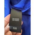 Kenneth Cole  NY Blue Satin Blouse Women’s Small Button Front Long Sleeve Shirt Photo 8