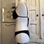 Black Bikini Set Floral Swimwear Two Piece Rose Detail Y2K Retro Goth Size M Size M Photo 4