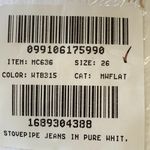 Madewell NWT Stovepipe Jeans in Pure White MC636 Photo 13