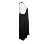 Free People  Black Cotton Gauze Spaghetti Strap Midi Dress Size Medium Womens Photo 4