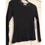 Goldie $125 New  Lewinter Ribbed Pyramid Tipped Long Sleeve Tee - Small - black Photo 4
