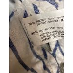 ZARA White Blue Striped V Neck 3/4 Sleeve Button Down Tunic Shirt Blouse Top XS Photo 3