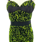 Milly Neon Webbing Corset Dress Black Green Size 10 Photo 4