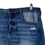 American Eagle Denim Jean Mini Skirt Distressed Raw Hem Cotton Women’s Size 12 Photo 4