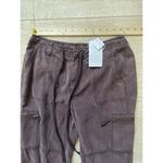 Soft Surroundings  Drawstring‎ Waist Cargo Pants Zip Leg Openings PXS NWT Maroon Photo 3