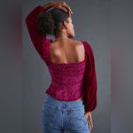 Anthropologie Puff-Sleeved Velvet Blouse Photo 1