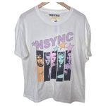 NSYNC Graphic Short Sleeve Tee Licensed Band Merch White Size Medium NWT Black Photo 1