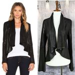Krisa Coated Draped Cotton Moto Cardigan Jacket Photo 1