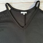 White Birch NEW  Black Ribbed Cold Shoulder 3/4 Sleeve Loose Fit Top Size 2X Photo 1