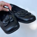 Easy Spirit  | Black Square Toe Flower Slip One Shoe Loafer Leather Womens 8.5 Photo 6