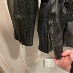 Vintage black leather Harley Davidson biker babe moto buttery belted jacket Size L Photo 8
