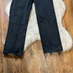 ASOS Design Crop Raw Hem Black Denim Jeans Size 28 Hi Rise Photo 2