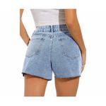 NWT Womens Guanyy Denim Raw Hem High Waisted Jean Shorts Photo 1