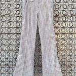 Vintage Mann Deadstock red blue plaid bell flare pants 28x34 Size XS Photo 0