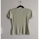 August Silk Vintage 2000s Y2K Ribbed Knit Top August Silk Womens Medium Short Sleeve Green Photo 4