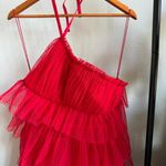 Alexis ✨SALE  Raina Tiered Tulle Halter Mini Dress Cherry Red Size M NWT Photo 6