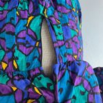 Vintage Lane’s Abstract Multicolor Silk Midi Dress Multiple Size 10 Photo 7