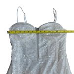 Lovesome Women’s Size M Pearl Sequin Party Dress White Corset Plunge Mini NYE Size M Photo 11