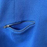 Talbots Women Blue Cotton Rayon Knit Classic Blazer Jacket Sz L Career Office Photo 2