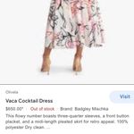 Badgley Mischka NWOT  Vaca‎ cocktail floral print shirt midi dress Photo 14