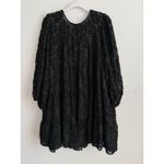 ZARA  Black Textured Babydoll Dress Sheer Swing Mini Boho Whimsigoth Women's XXL Photo 3