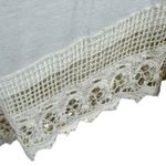 Umgee  NWT Cream Cold Shoulder Crochet Lace Trim Short Sleeve Cotton Blend Top L Photo 3