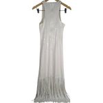 J.Crew Collection White Sequin Fringe Maxi Dress Formal Evening Gown Size 2 Photo 1