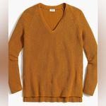 J. Crew Burnt Orange Chunky Knit Cotton V Photo 2