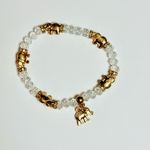Beaded Elephant and Rose Bracelets (Set D) Gold Photo 1