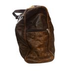 Vintage Leather Patchwork Duffel Bag – Extra Large Weekender Travel Tote Brown Photo 9