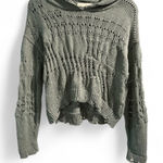 Gilded Intent Gilded‎ Intent Sage Green Knit Hoodie Sweater Photo 0
