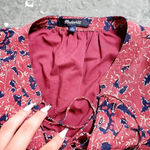 Madewell  Silk Lace-Up Assam Floral Dress Photo 9