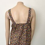 [Vintage] 70s Deadstock Floral Print Ruffle Hem Midi Shift Dress Size Medium M Blue Photo 3