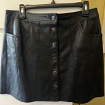 EXPRESS Black Leather Mini Skirt Photo 0