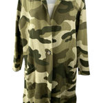 Anthropologie  Maeve Kieran Green Camouflage Long Sleeve Cardigan Sweater Coat S Photo 0