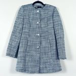 ZARA Long Structured Tweed Button Down Blazer Coat Small Photo 4