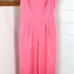 J.Crew Wrap Tie Jumpsuit in Stretch Poplin Size 2 Bright Coral Wide Leg Cropped Photo 2