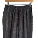 Maje Black Metallic Straight Leg Pull-On Silk Blend Dress Pants Size M Photo 1