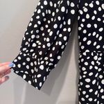 Who What Wear Black White Polka Dot Dress Ruffle Size Medium Photo 4