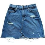 Free People We the Free () medium wash distressed denim mini skirt size 27 Photo 0
