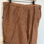 Coldwater Creek Womens 16 Brown 100% Linen Pull On Capri Pants Beachy Lagenlook Photo 9