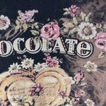 Katina Marie Floral Chocolate Rhinestone Print Long Sleeve Top Womens L USA Made Black Size L Photo 2